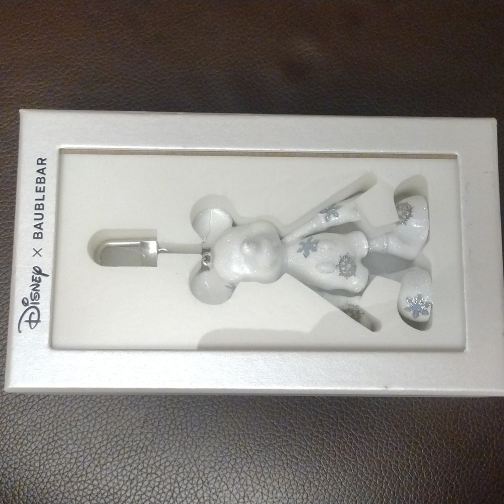 NIB Disney Baublebar Snowflake Mickey bag tag